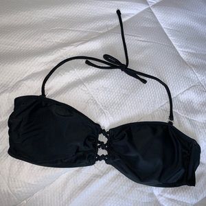 Black Bandeau Bikini Top with Removal Straps